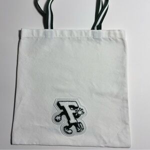 Fabletics White Tote Bag with Black and Green Accents